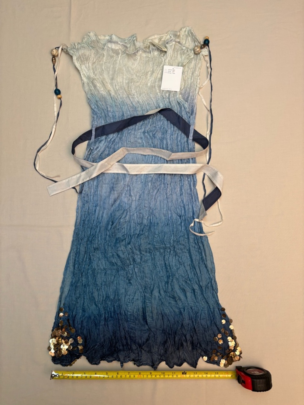 Liz Claiborne Ombre Blue-to-White  Dress with Sequin Hem